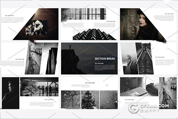 110页极简杂志风格摄影展示ppt模板 - 顶尖PPT