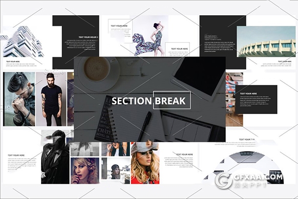 110页极简杂志风格摄影展示ppt模板 - 顶尖PPT