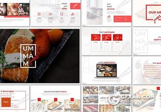 30页5种配色餐饮美食系列ppt模板 - 顶尖PPT