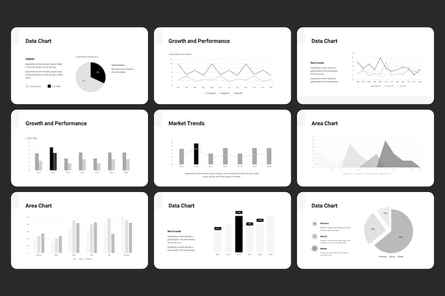 黑白灰配色年度报告keynote模板 - 顶尖PPT