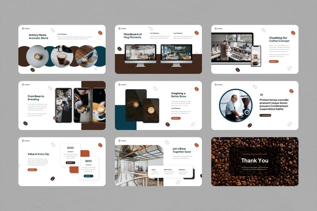 美味咖啡店宣传展示keynote模板 - 顶尖PPT