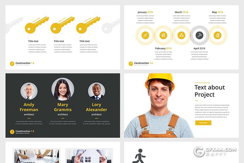 55页工程建筑公司介绍施工项目合作PPT模板 - 顶尖PPT