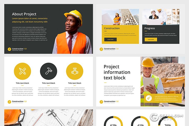 55页工程建筑公司介绍施工项目合作PPT模板 - 顶尖PPT