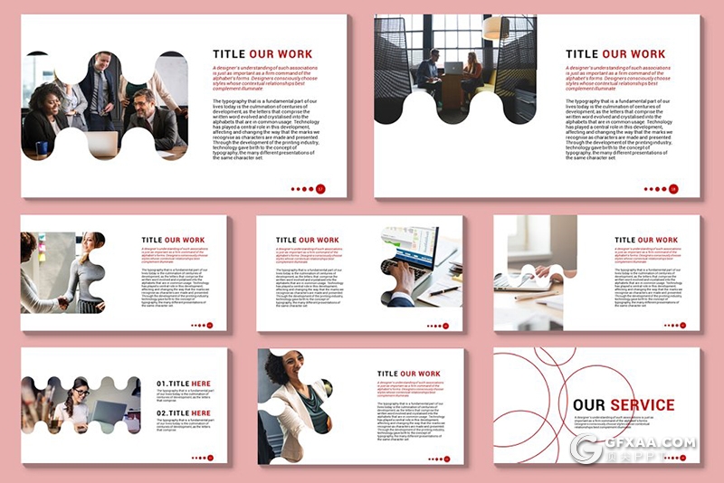 58页创意圆形组合设计商务ppt模板 - 顶尖PPT