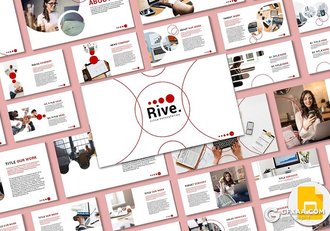 58页创意圆形组合设计商务Google slides模板 - 顶尖PPT