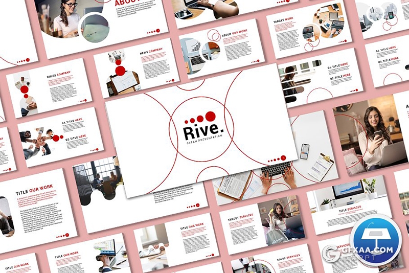 58页创意圆形组合设计商务keynote模板 - 顶尖PPT