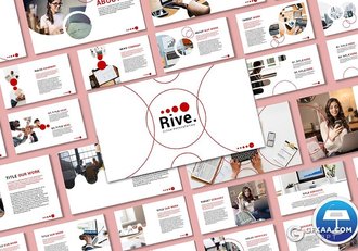 58页创意圆形组合设计商务keynote模板 - 顶尖PPT