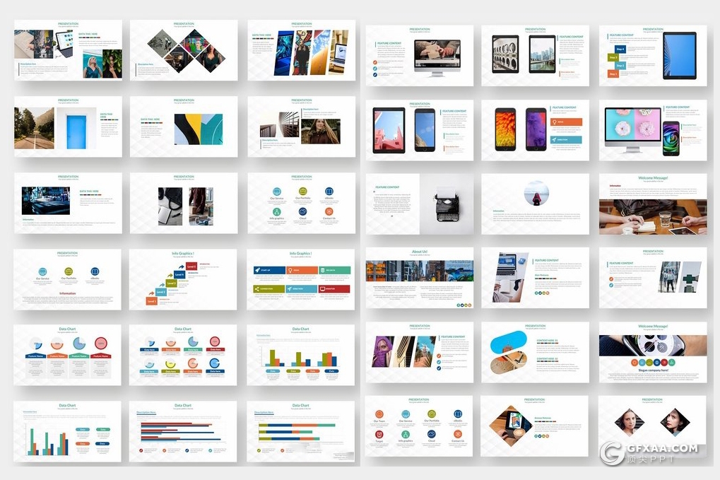102页国外互联网科技风格ppt模板 - 顶尖PPT