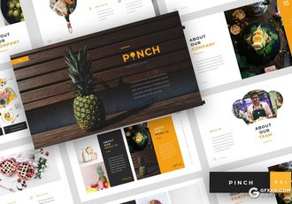 30页简约西式餐饮展示Google slides模板 - 顶尖PPT