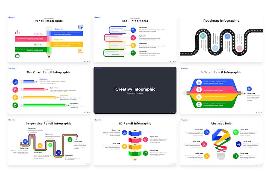 创意教育信息图表教学Keynote模板 - 顶尖PPT