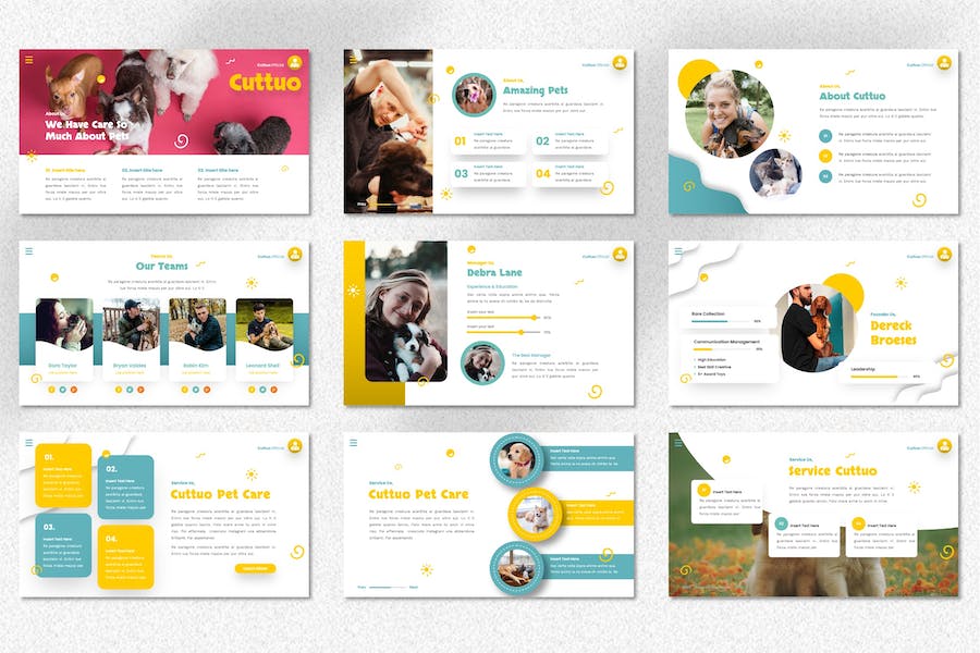 宠物动物护理PPT模板 - 顶尖PPT