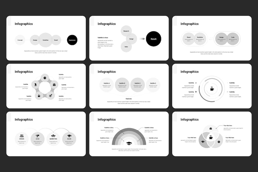 黑白灰配色年度报告keynote模板 - 顶尖PPT