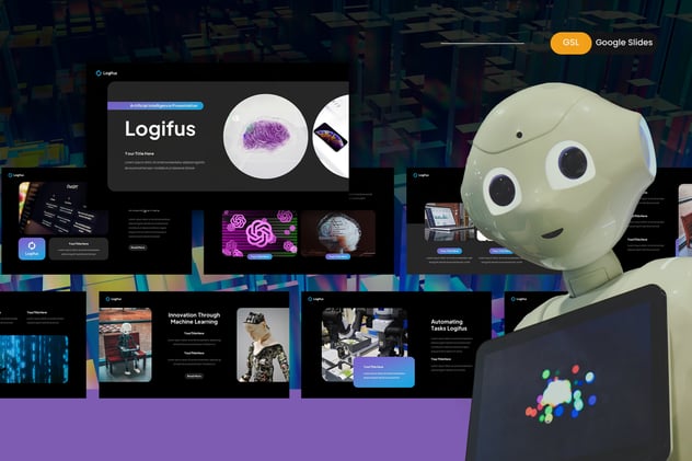 AI人工智能机器人PPT模板 - 顶尖PPT