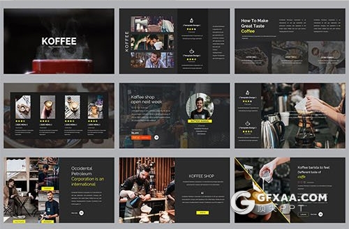 35页咖啡介绍展示Google slides模板 - 顶尖PPT