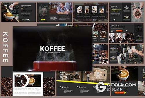 35页咖啡介绍展示Google slides模板 - 顶尖PPT
