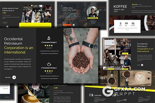 35页咖啡介绍展示Google slides模板 - 顶尖PPT