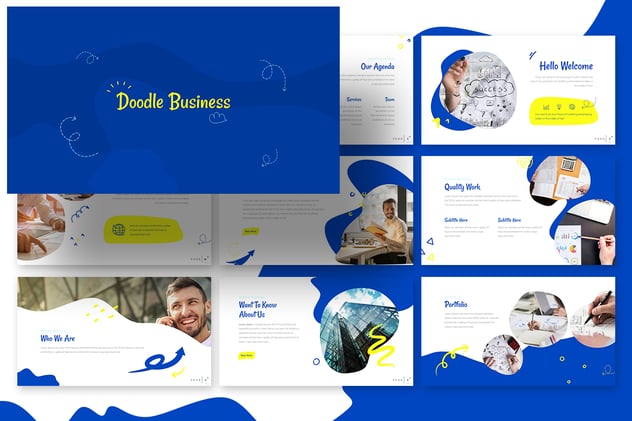 涂鸦商业多用途PPT模板 - 顶尖PPT