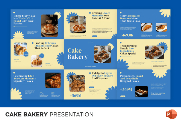蛋糕烘焙餐饮品牌推广PPT模板 - 顶尖PPT