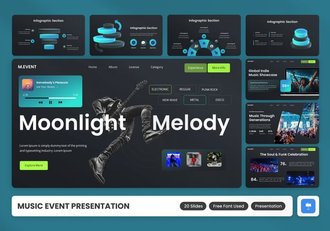音乐节现场活动表演秀演出策划keynote模板 - 顶尖PPT