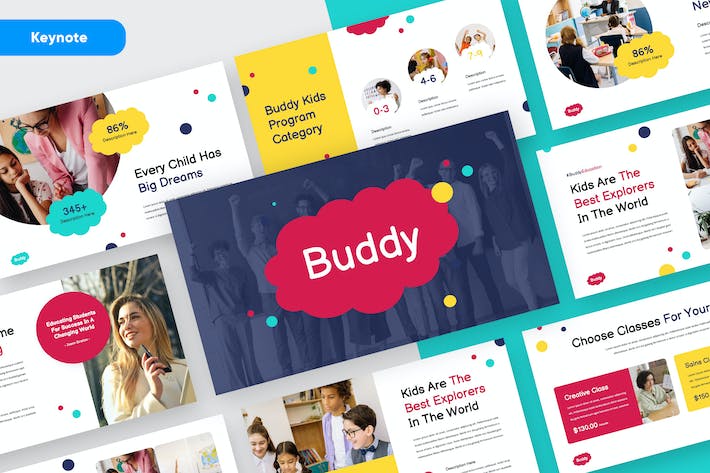 儿童教育在线课程学习展示Keynote模板 - 顶尖PPT