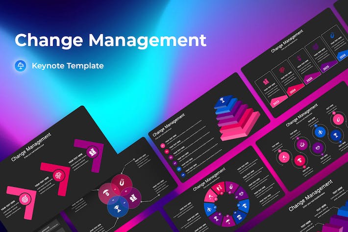 变更管理深色主题Keynote模板 - 顶尖PPT