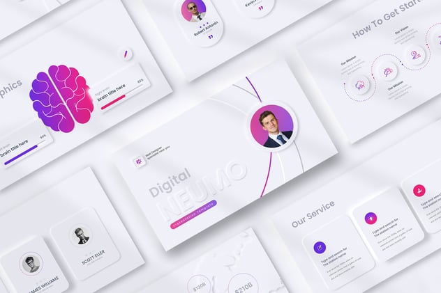 新拟态设计风格商务通用PPT模板 - 顶尖PPT