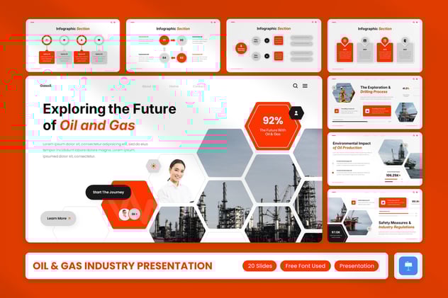 石油天然气行业产业链分析Keynote模板 - 顶尖PPT