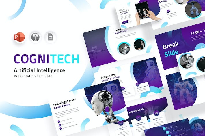 认知科技AI应用PPT模板 - 顶尖PPT