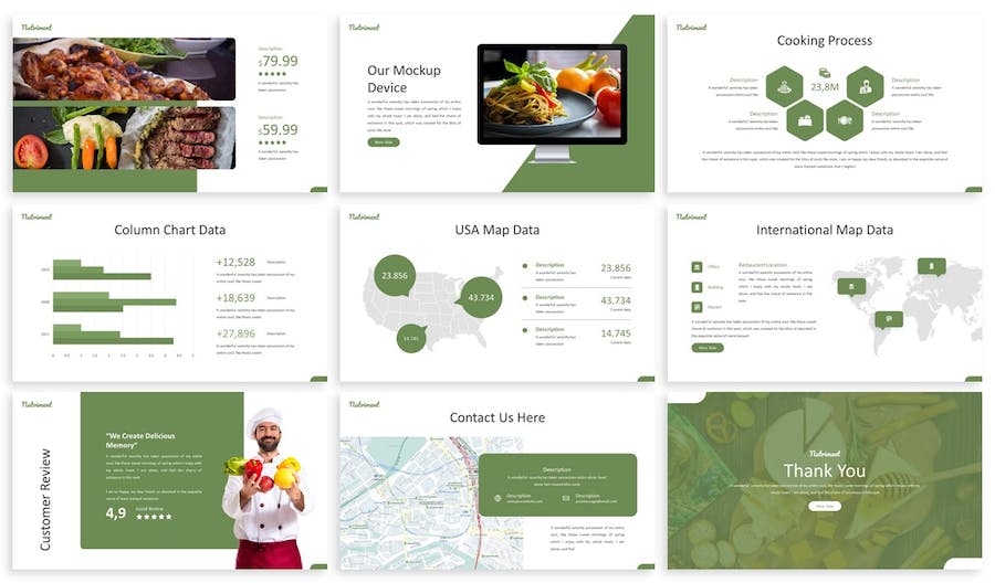 餐饮美食营养健康食品主题通用keynote模板 - 顶尖PPT