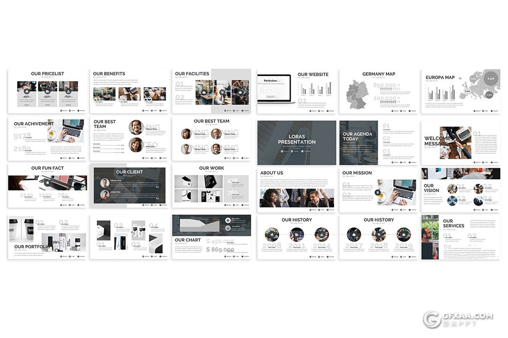 30页3种配色欧美商务多用途PPT模板 - 顶尖PPT