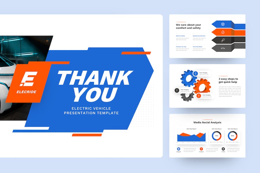 新能源汽车主题电动车项目展示通用keynote模板 - 顶尖PPT