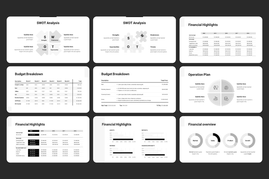 黑白灰配色年度报告keynote模板 - 顶尖PPT