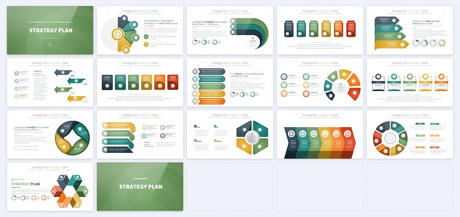 战略计划主题信息图形keynote模板 - 顶尖PPT