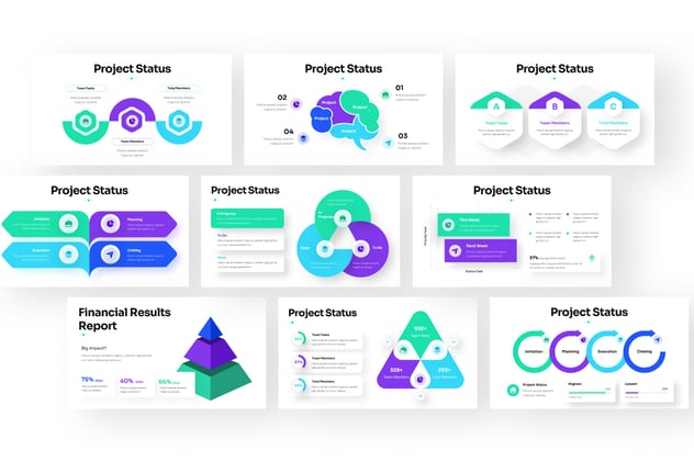 项目进度状态追踪信息图形展示Keynote模板 - 顶尖PPT