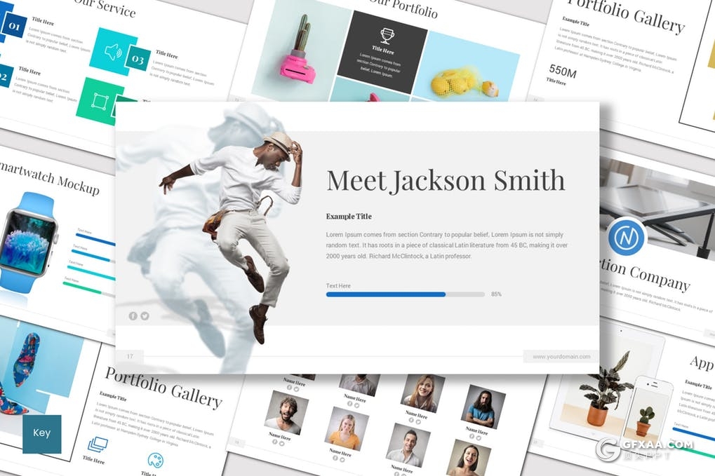 32页5种配色商务工作总结计划keynote模板 - 顶尖PPT