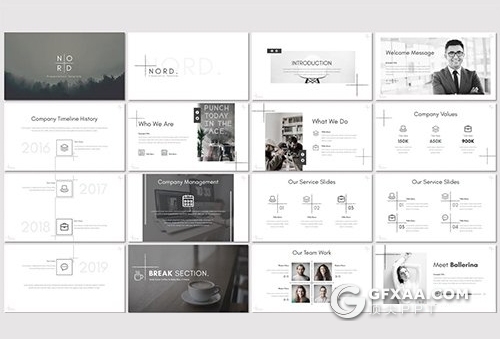 32页5种配色工作汇报团队介绍keynote模板 - 顶尖PPT