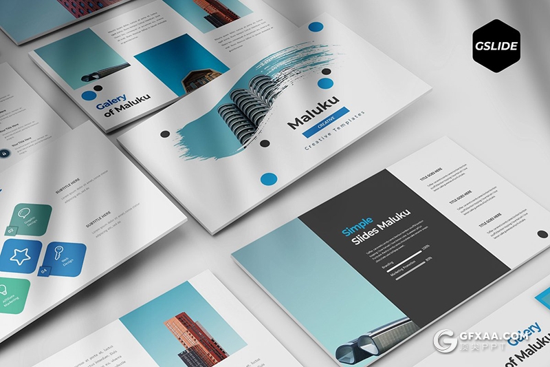 30页5种配色欧美商务多用途Google slides模板 - 顶尖PPT