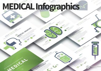 33页医疗信息图形图标PPT模板 11种配色 - 顶尖PPT