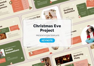 扁平化风格圣诞前夕圣诞项主题keynote模板 - 顶尖PPT