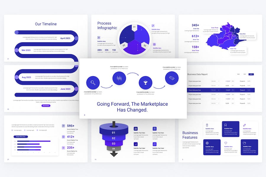 蓝色商业计划企业合作年计划总结通用PPT模板 - 顶尖PPT