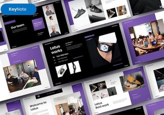 紫色渐变图片展示商业Keynote模板 - 顶尖PPT