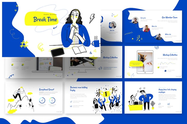 涂鸦商业多用途PPT模板 - 顶尖PPT