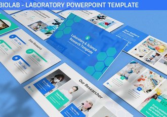 蓝绿色医学医疗医药研究开发主题PPT模板 - 顶尖PPT