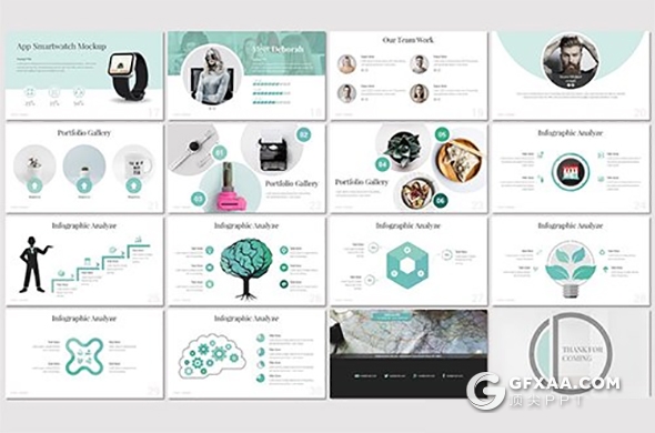 32页5种配色国外精美通用ppt模板 - 顶尖PPT