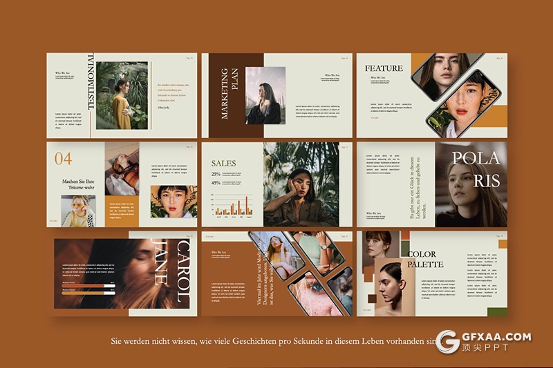 55页简约流行杂志风格Google slides模板 - 顶尖PPT