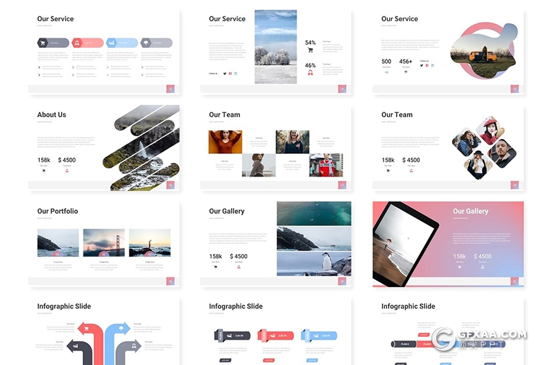 30页5种配色唯美渐变多用途keynote模板 - 顶尖PPT