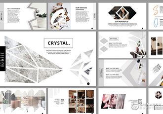 102页简约创意团队介绍商务通用Google slides模板 - 顶尖PPT