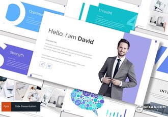 30页5种配色扁平化商务ppt模板 - 顶尖PPT