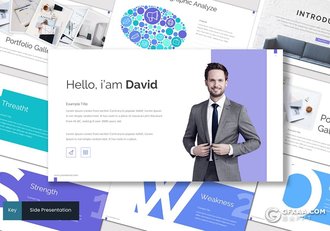 30页5种配色扁平化商务keynote模板 - 顶尖PPT