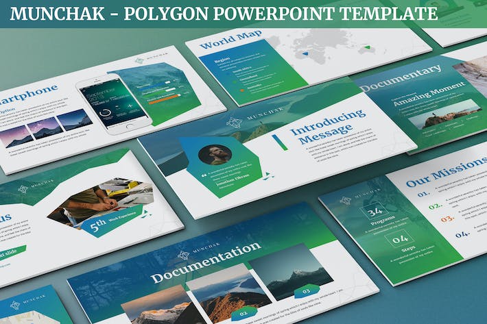 设计多边形创意展示PPT模板 - 顶尖PPT